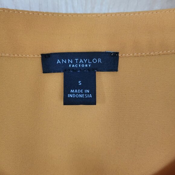 Ann Taylor Cap Sleeve Boxy Top Orange Yellow Size S - Picture 4 of 5